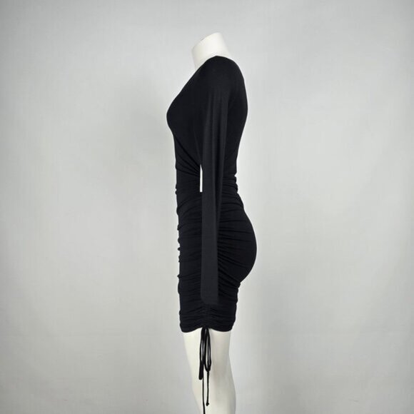 Dex Black Ruched Mini Dress Size S - Picture 5 of 5